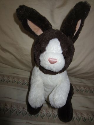 Gund Borders Bunny Rabbit Brown White 11 " Plush Stuffed Animal Toy 46719