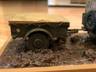 Built 1/35 Willies Jeep with Covered Trailer 34th ID Italy 6