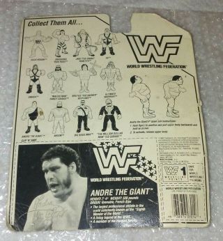WWF Series 1 1990 Hasbro Andre The Giant Blue Card Figure rare U.  S.  A.  Titan 7