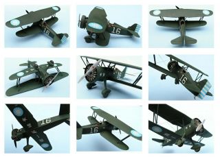 CURTISS Hawk II,  Chinese Air Force,  1937,  scale 1/72,  Hand - made plastic model 2