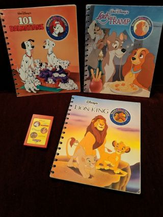 Story Reader Lion King,  Dalmations,  Lady & Tramp - 3 Replacement Books & Cartridge