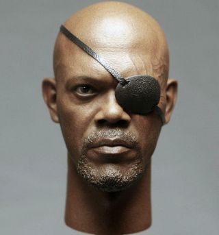 1/6 Samuel Jackson Head Sculpt For Black Skin Nick Fury Body The Avengers 2