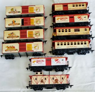Set/13 Ringling Bros Circus Train Cars Roundhouse Built Ho Scale Gr8 Graphics