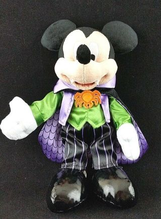 Disney Parks Mickey Mouse Vampire Dracula Halloween Doll Stuffed Toy Plush 10 "