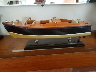 Chris Craft Triple Cockpit Wood Speed Boat Scale Model 14 " Three Hands Corp.