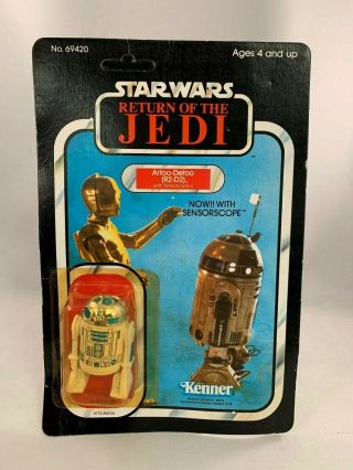 Vintage Star Wars Rotj R2 - D2 W/ Sensorscope 1983 Kenner On Card Unpunched Moc