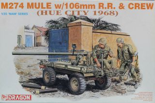 Dragon Dml 1:35 Nam Series M274 Mule W/106mm Rr Crew Hue City 1968 Kit 3315u