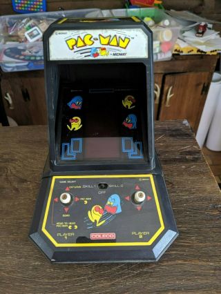 Coleco Pacman Vintage Electronic Tabletop Handheld Arcade Video Game 1981