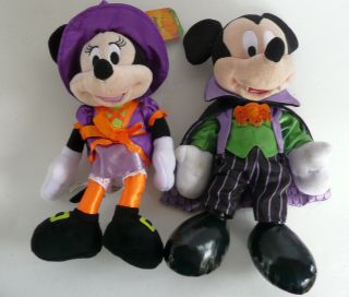 Walt Disney Minnie Mouse Pumpkin 9  Count Dracula Mickey Mouse 10  Plush