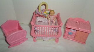Fisher Price Loving Family Dollhouse Baby Girl Musical Baby Crib Cradle & More
