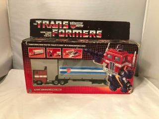 1984 Optimus Prime Complete G1 Transformers Autobot Leader W/ Box