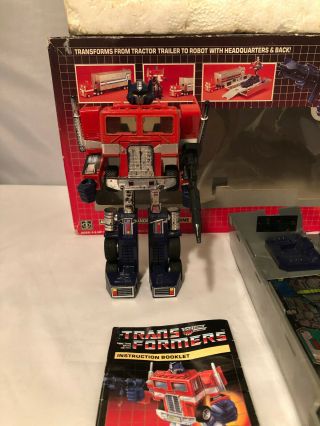 1984 Optimus Prime Complete G1 Transformers Autobot Leader w/ Box 4
