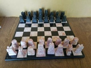 Vintage Marble Chess Set Great Shape Pre Owned Please Read