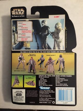 Star Wars 4 - LOM Bounty Hunter Hologram Cardback 1997 / Kenner POTF 3