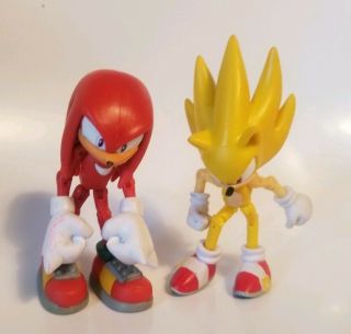 Sega Jazwares Sonic The Hedgehog 3 " Inch Knuckles And Chaos Action Figures Loose