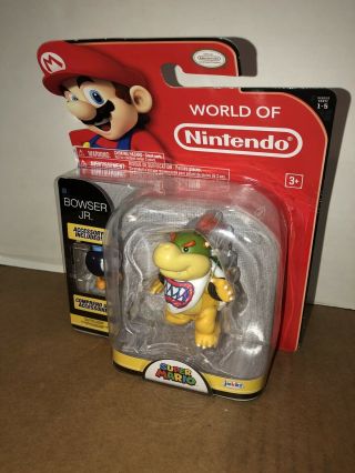 World Of Nintendo Mario Bowser Jr Figure With Bomb 4 " Inch