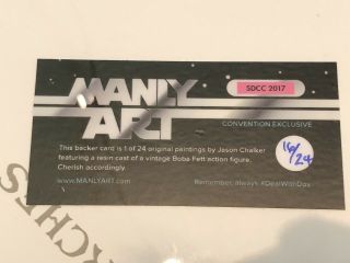 Manly Art SDCC 2017 Action Figure Bounty Hunter Boba Fett Star Wars Rare 16/24 5