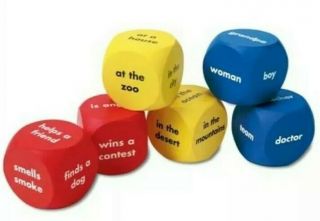Learning Resources Ler7020 Soft Foam Story Starter Word Cubes Set Of 6,  Euc
