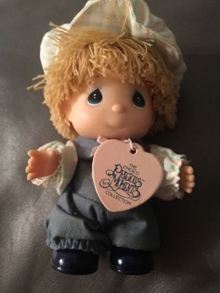 Vintage 1988 Precious Moments Baby Doll Blonde Boy Enesco Hi Babies Hard Vinyl