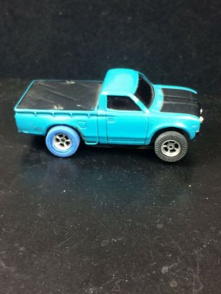 Aurora Afx Tomy Nissan Datsun Pick Up Truck Blue Slot Car Ho Running Chassis Use