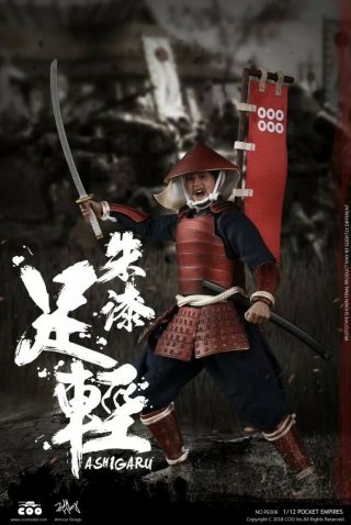 COOMODEL Japanese Samurai Warrior RED ARMOR ASHIGARU 1/12 Action Figure Model 2