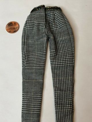 Black & White Checked Pants With Belt For 12 " Action Figure Doll 1/6 Scale