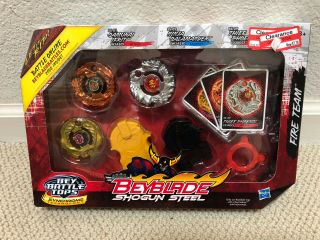 Beyblade Battle Tops Shogun Steel Fire Team Set Of 3 Usa Hasbro Toys Htf