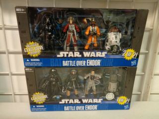 2010 Hasbro Star Wars Battle Over Endor Figure Set 1 & 2 Toys R Us Exclusive