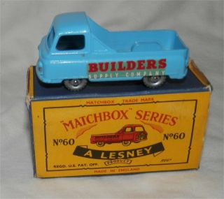 60s Matchbox Lesney.  60 Morris J2 Pick - Up.  Builders Truck.  Spw, .