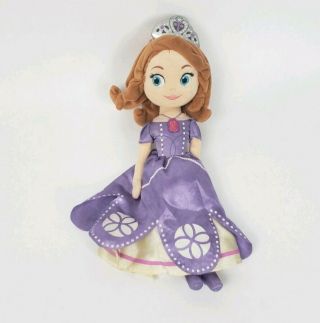 Disney Sofia The First Princess Plush Doll Purple Dress Stuffed Toy 8 "