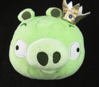 Angry Birds Green Pig With Crown Plush 5 " Stuffed Animal No Sound 2010 Small