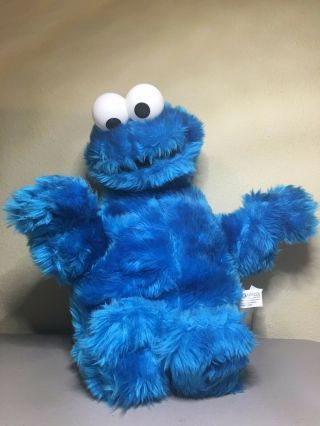 Cookie Monster Nanco Sesame Street Plush Fluffy 2004 Blue Stuffed Animal 17 "