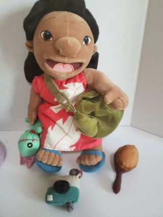 Disney Store Lilo & Stitch 12 " Plush Stuffed Doll With Scrump Bag Camera Brush