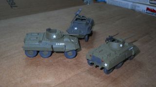 ROCO MINITANKS - WWII - US GREYHOUNDS - 3ea.  - RECON PLATOON PAINTED & DECALED 3