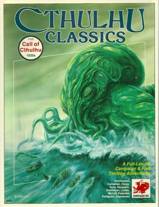 " Cthulhu Classics " 1989 1st Pb Ed Nf 5 Adventures For Call Of Cthulhu 1920 