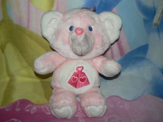 13 " Vintage Pink Lotsa Heart Elephant Care Bear Cousin 1980s Boy Girl Gift Toy
