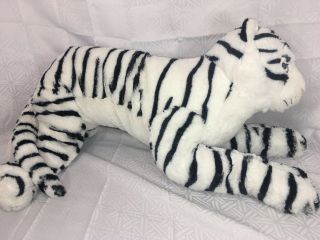 EUC - 26” IKEA ONSKAD Plush White Tiger Stuffed Animal Children Kid Soft Toy 4