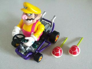 1999 Toy Biz Mario Kart 64 Video Game Stars Wario Figure With Kart