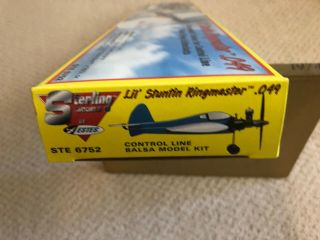 Sterling model kit balsa wood plane Lil ' Stuntin Ringmaster.  049 Control Line 3