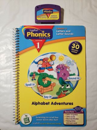 Leap Frog Leappad Phonics Program Lesson 1 Alphabet Adventures Book & Cartridge