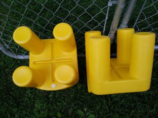 Vintage LITTLE TIKES Child Size Chunky Yellow Chairs set of 2 3
