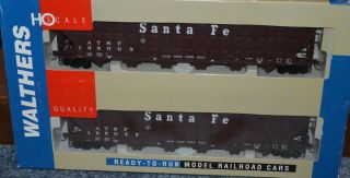 Ho Walthers Santa Fe 7,  000 Cf Wood Chip Hopper Set Train