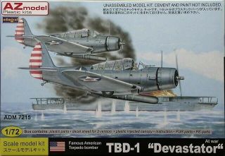 Admiral Models 1/72 Douglas Tbd - 1 Devastator Torpedo Bomber