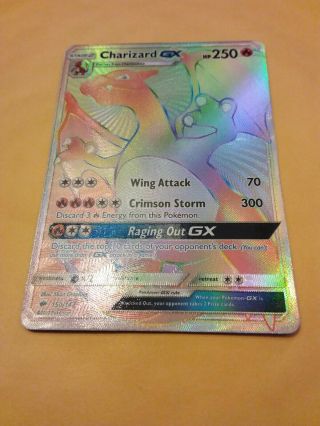 CHARIZARD GX 150/147 Secret Hyper Rainbow Rare - Pokemon NM/MINT Burning Shadows 5