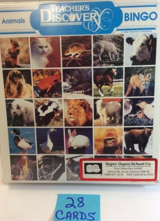 Teacher’s Discovery Bingo - Animals - 28 Cards