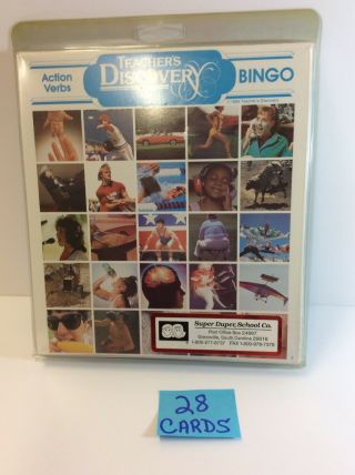 Teacher’s Discovery Bingo - Action Verbs - 28 Cards