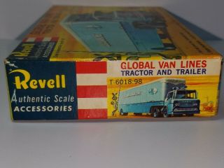 1/87 HO SCALE REVELL GLOBAL VAN LINES TRACTOR & TRAILER UNSEALED MODEL KIT 3