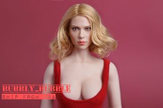 1/6 Scarlett Johansson Black Widow Head Sculpt For Hot Toys Phicen Ship From Usa
