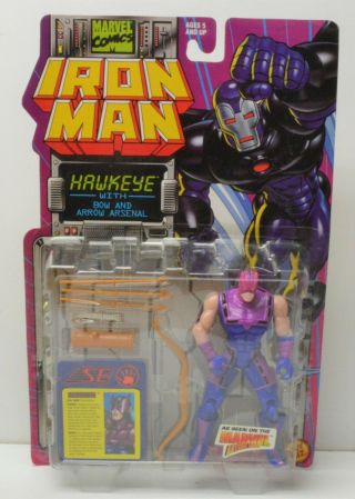 Hawkeye Iron Man Toybiz Action Figure Animated Series Nip 1995 Marvel Avengers