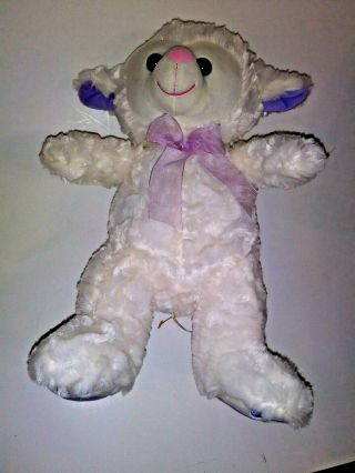 Dan Dee White And Purple Lamb 12 " Plush Stuffed Animal